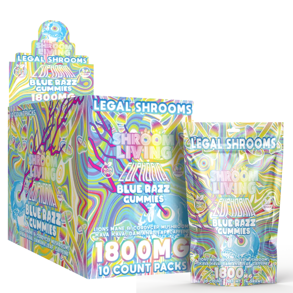 
            
                Load image into Gallery viewer, Shroom Living – Euphoria Gummies 10ct Pouch 1800mg
            
        